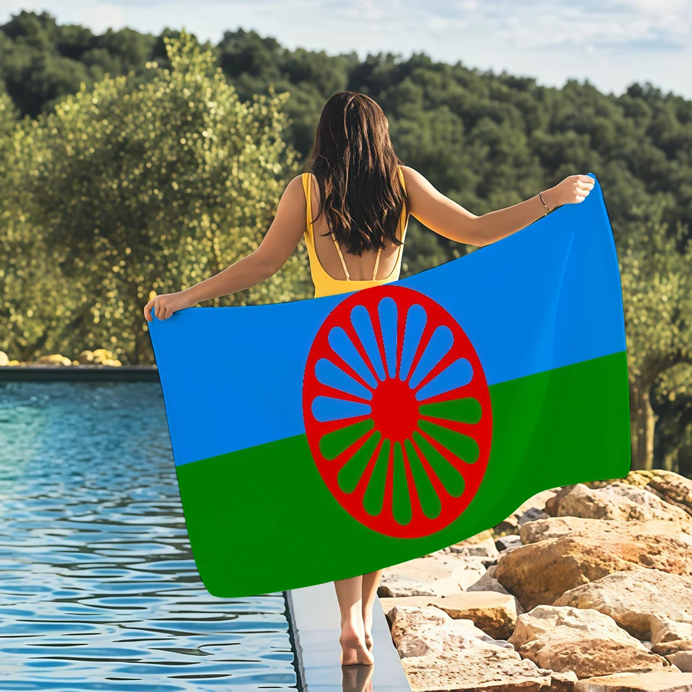 Travel Yoga Accessories - Полотенце с изображением цыганского флага, легкое,